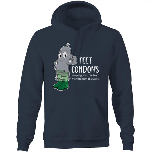 Feet Condoms (AS Colour Stencil - Pocket Hoodie Sweatshirt)