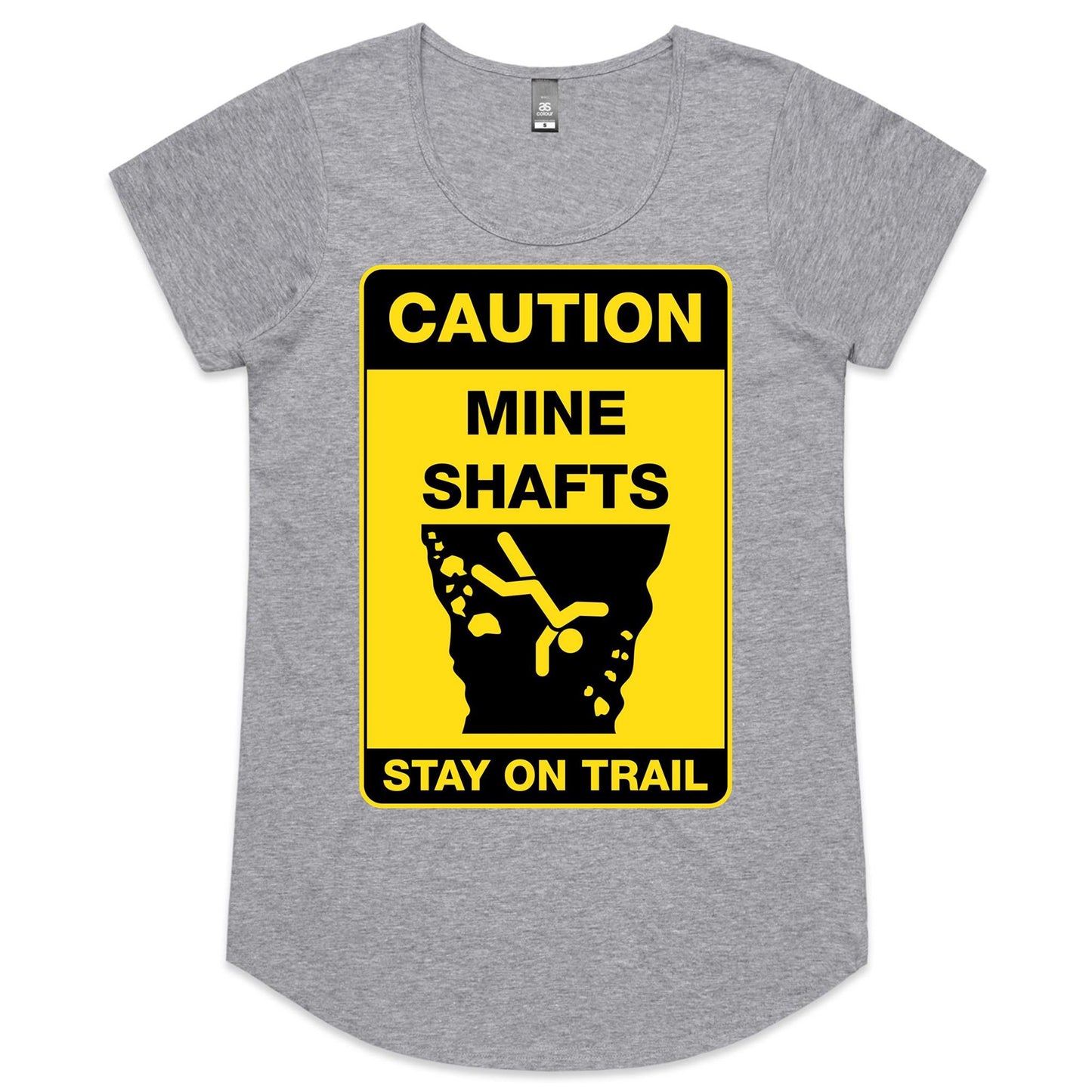 Caution Mine Shafts (AS Colour Mali - Womens Scoop Neck T-Shirt)