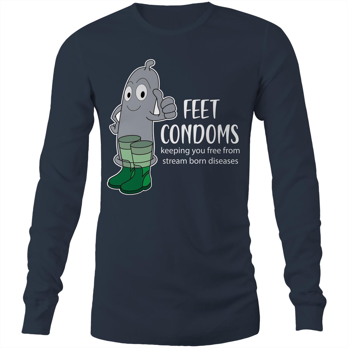 Feet Condoms (AS Colour Base - Mens Long Sleeve T-Shirt)