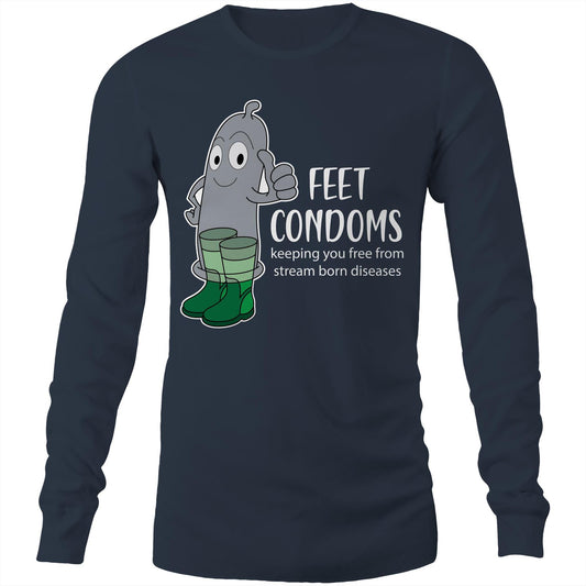 Feet Condoms (AS Colour Base - Mens Long Sleeve T-Shirt)