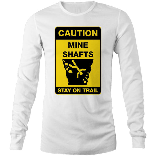Caution Mine Shafts (AS Colour Base - Mens Long Sleeve T-Shirt)