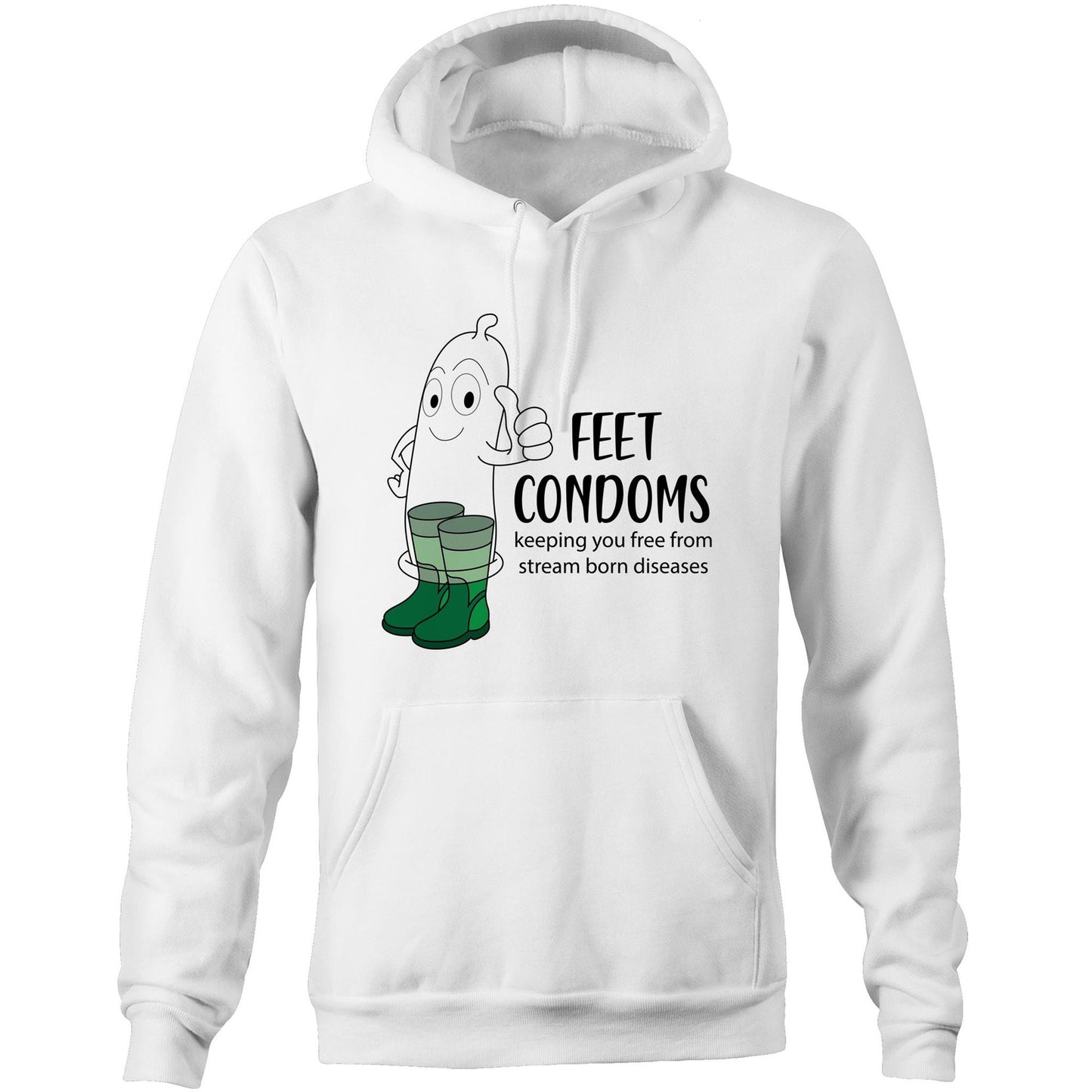 Feet Condoms (AS Colour Stencil - Pocket Hoodie Sweatshirt)