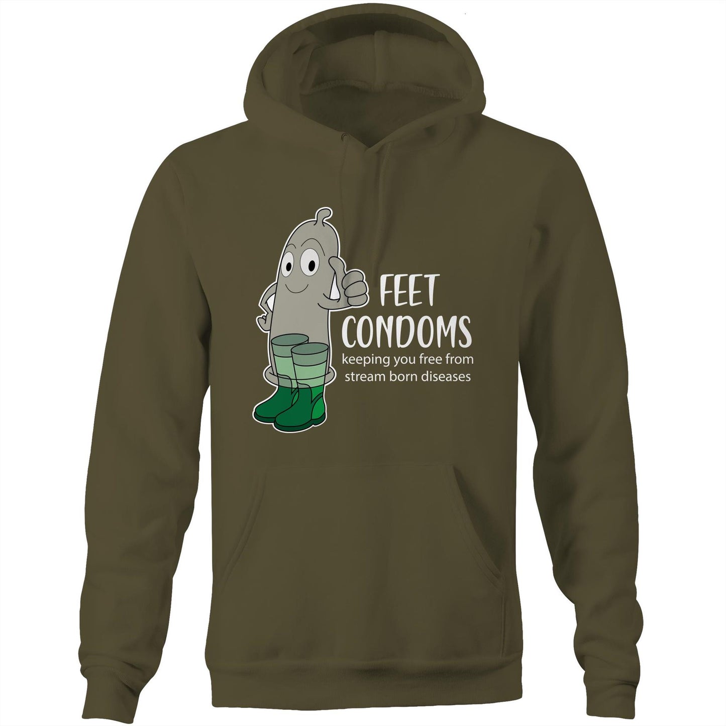 Feet Condoms (AS Colour Stencil - Pocket Hoodie Sweatshirt)