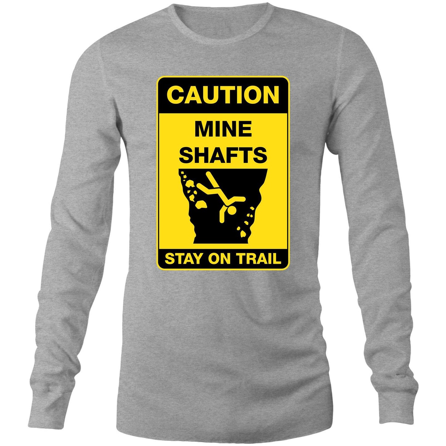 Caution Mine Shafts (AS Colour Base - Mens Long Sleeve T-Shirt)