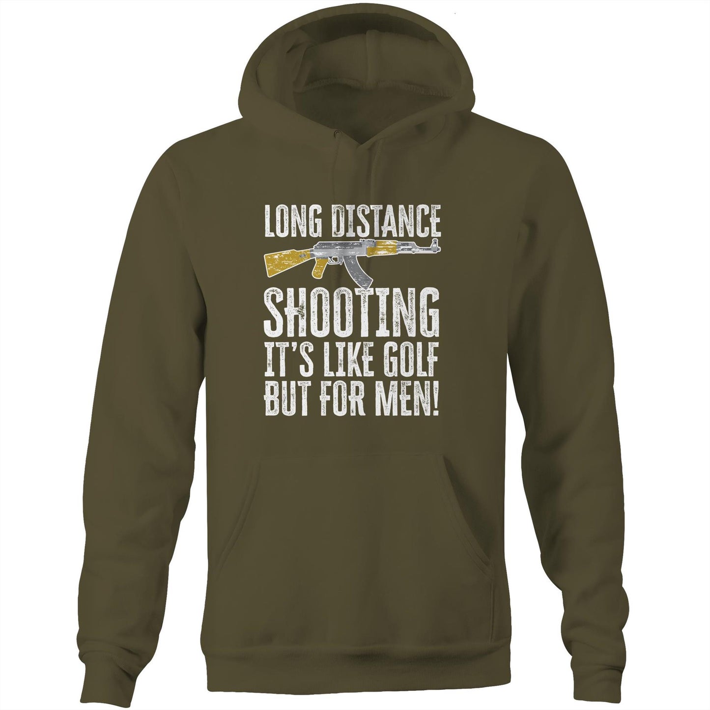 Long Distance Shooting AK47 (AS Colour Stencil - Pocket Hoodie Sweatshirt)