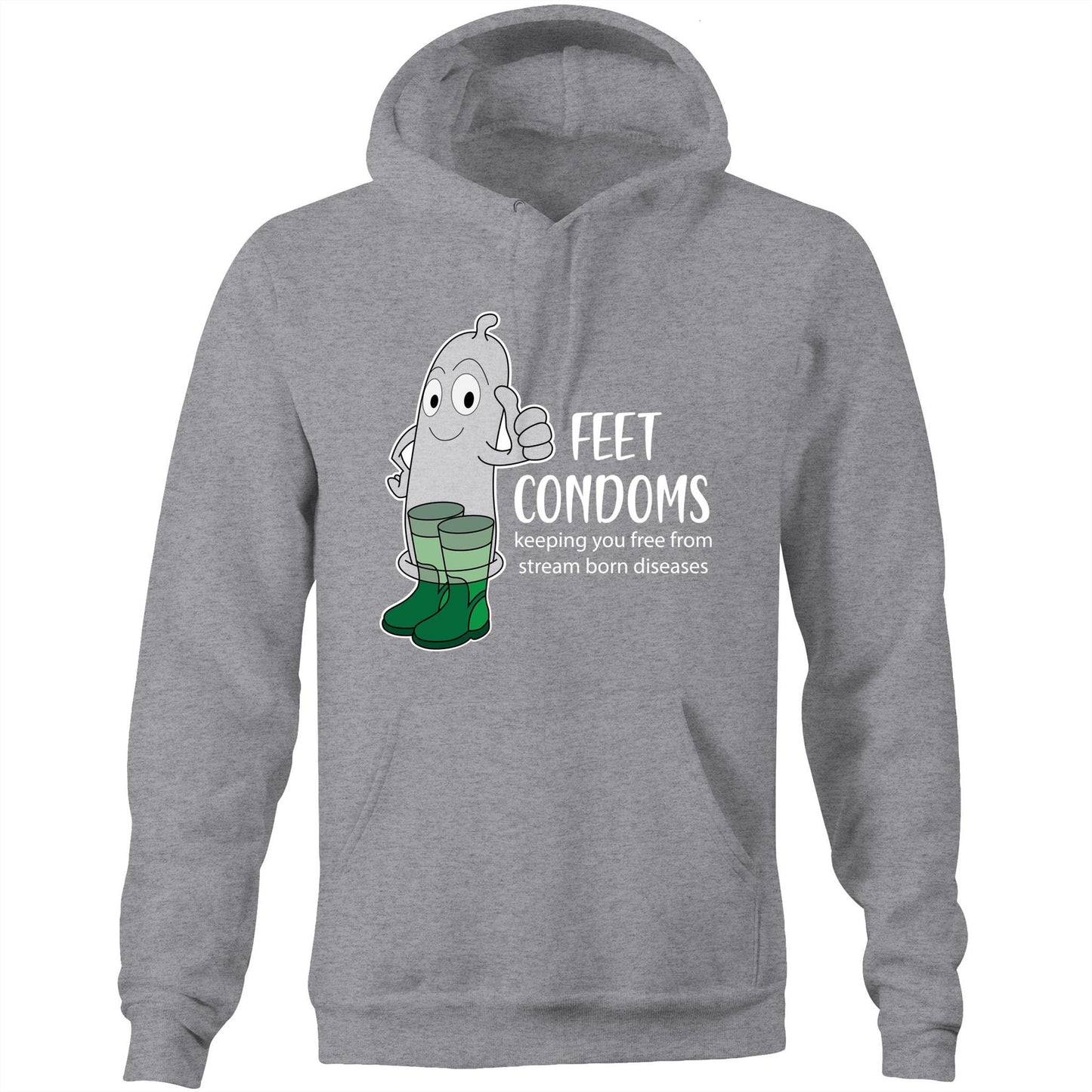 Feet Condoms (AS Colour Stencil - Pocket Hoodie Sweatshirt)