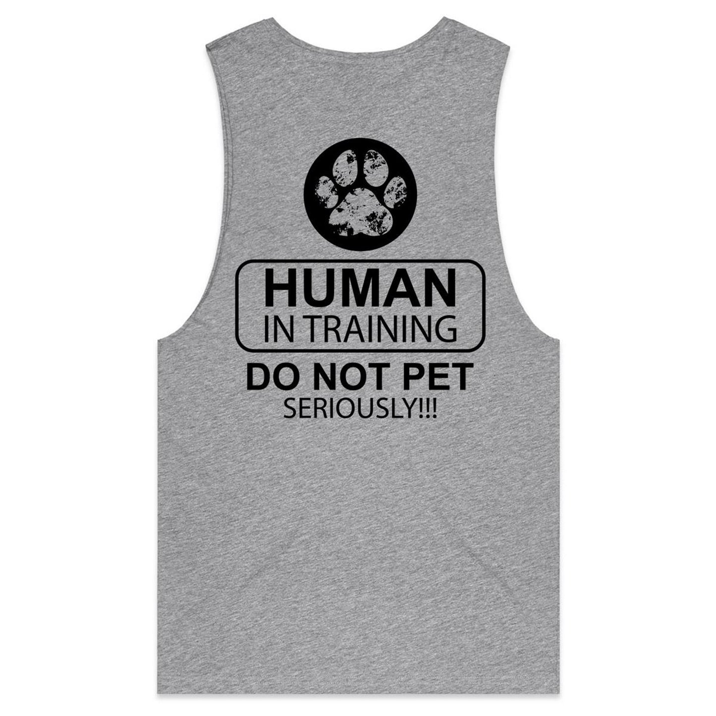 Human in training (AS Colour Barnard - Mens Tank Top Tee) - DESIGN ON BACK ONLY