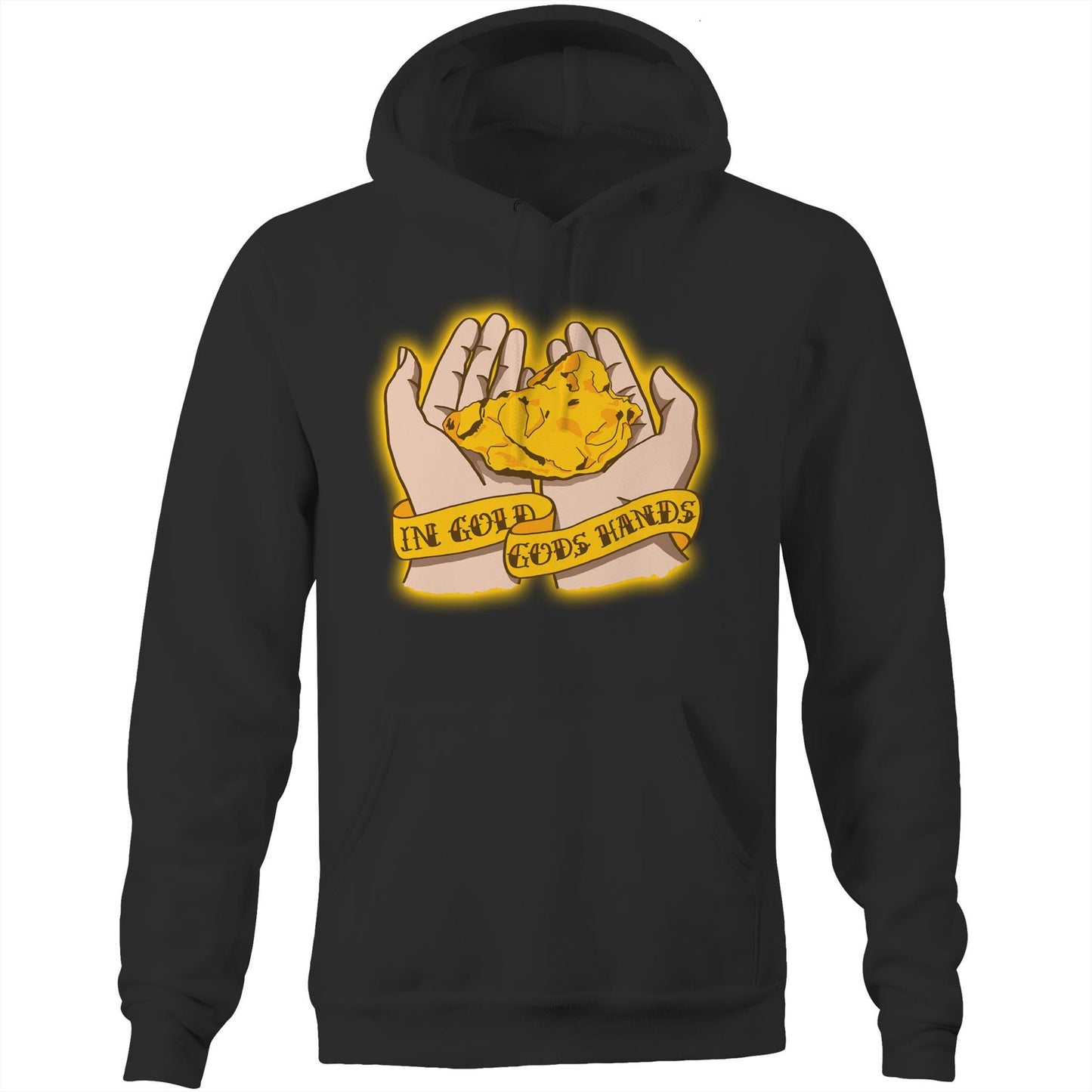 In Gold Gods Hands (AS Colour Stencil - Pocket Hoodie Sweatshirt)