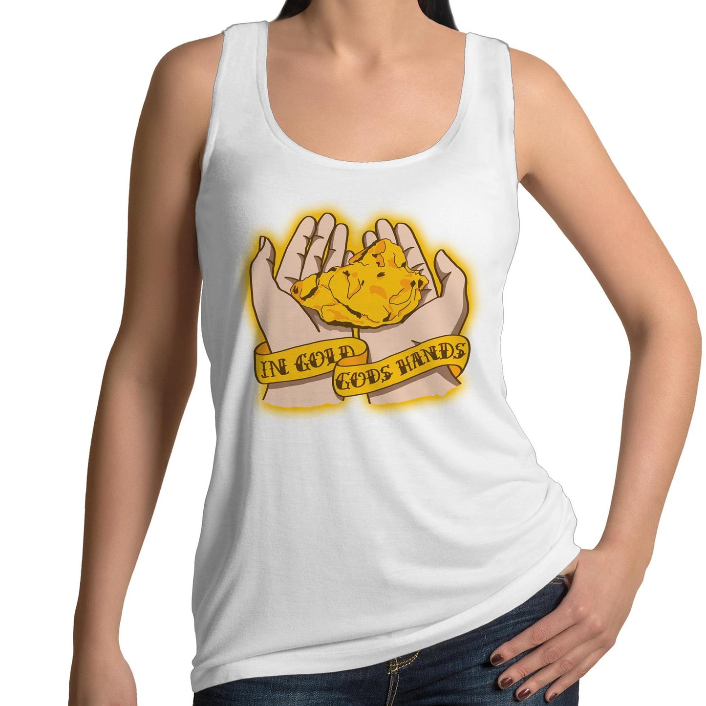 In Gold Gods Hands - (AS Colour Tulip - Womens Singlet)