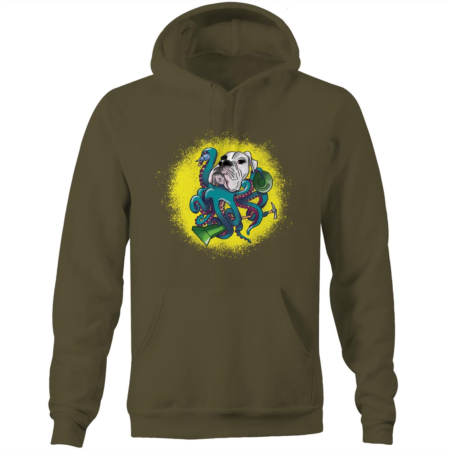 The Kraken (AS Colour Stencil - Pocket Hoodie Sweatshirt)