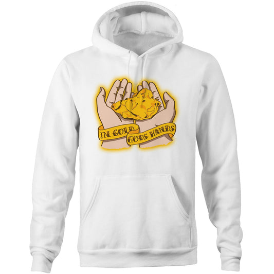In Gold Gods Hands (AS Colour Stencil - Pocket Hoodie Sweatshirt)