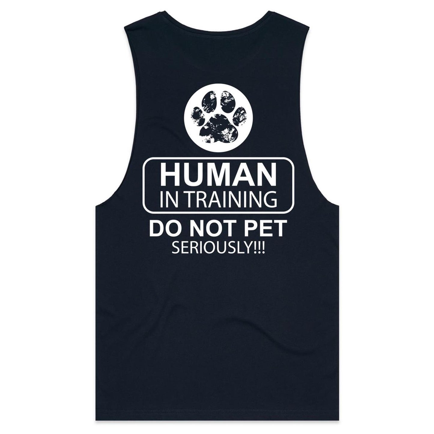 Human in training (AS Colour Barnard - Mens Tank Top Tee) - DESIGN ON BACK ONLY