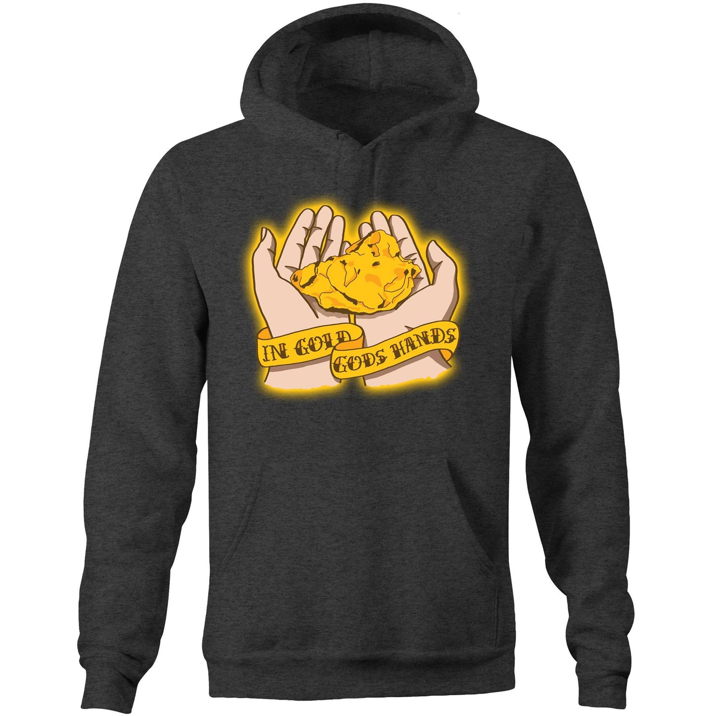 In Gold Gods Hands (AS Colour Stencil - Pocket Hoodie Sweatshirt)