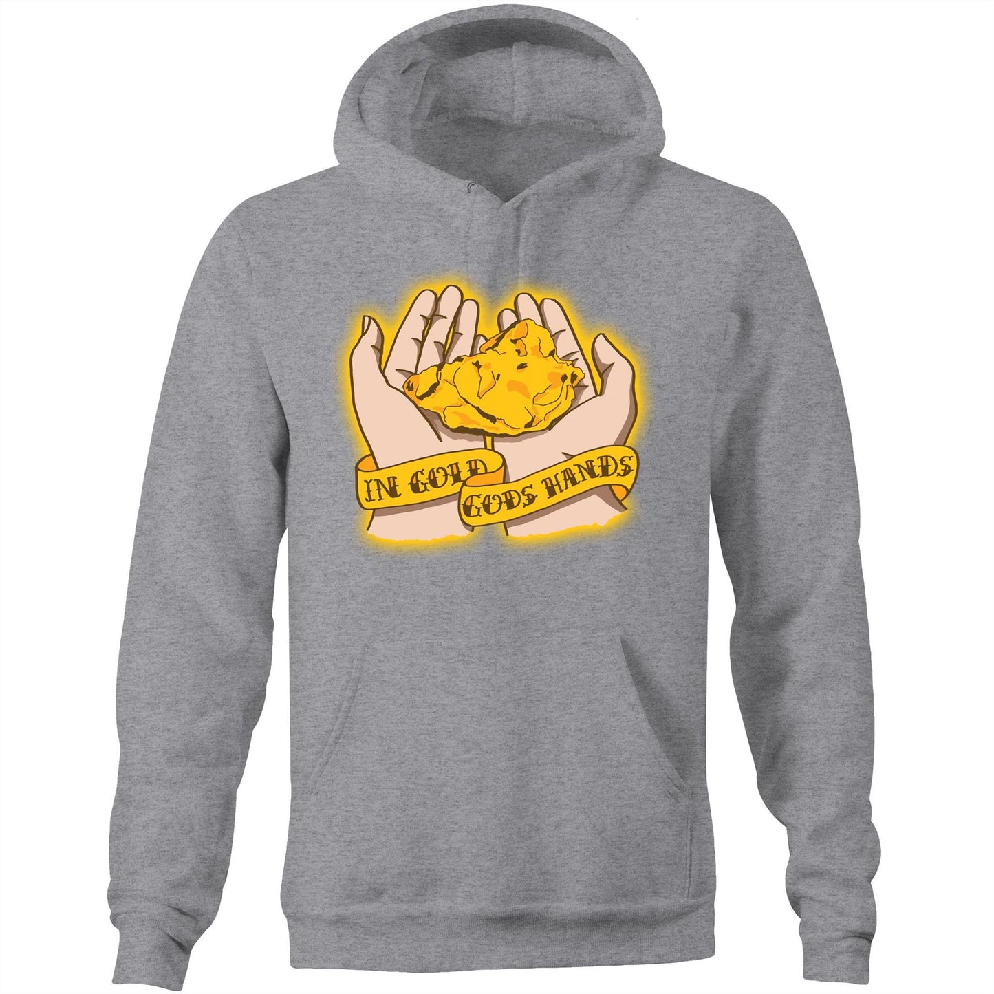 In Gold Gods Hands (AS Colour Stencil - Pocket Hoodie Sweatshirt)