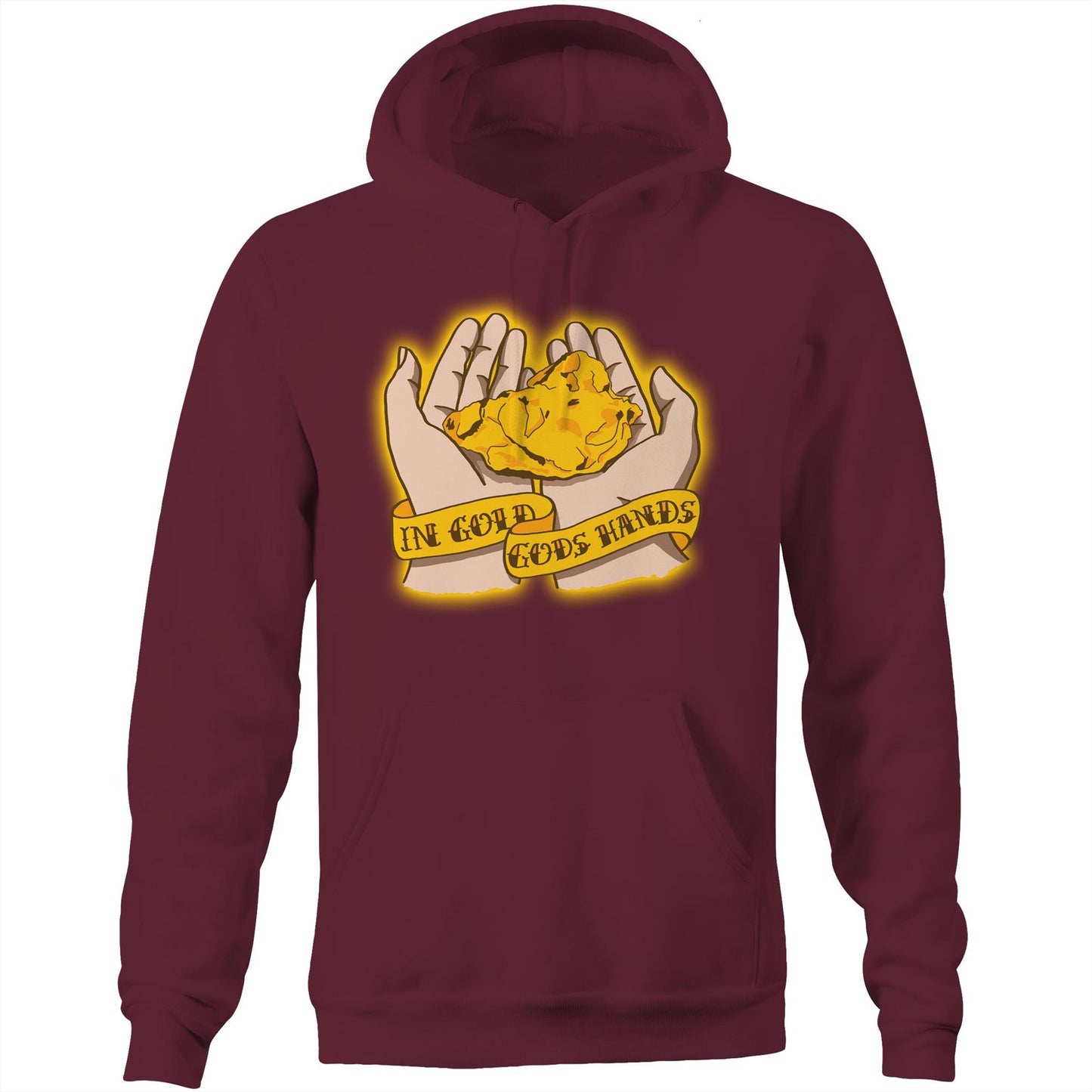 In Gold Gods Hands (AS Colour Stencil - Pocket Hoodie Sweatshirt)