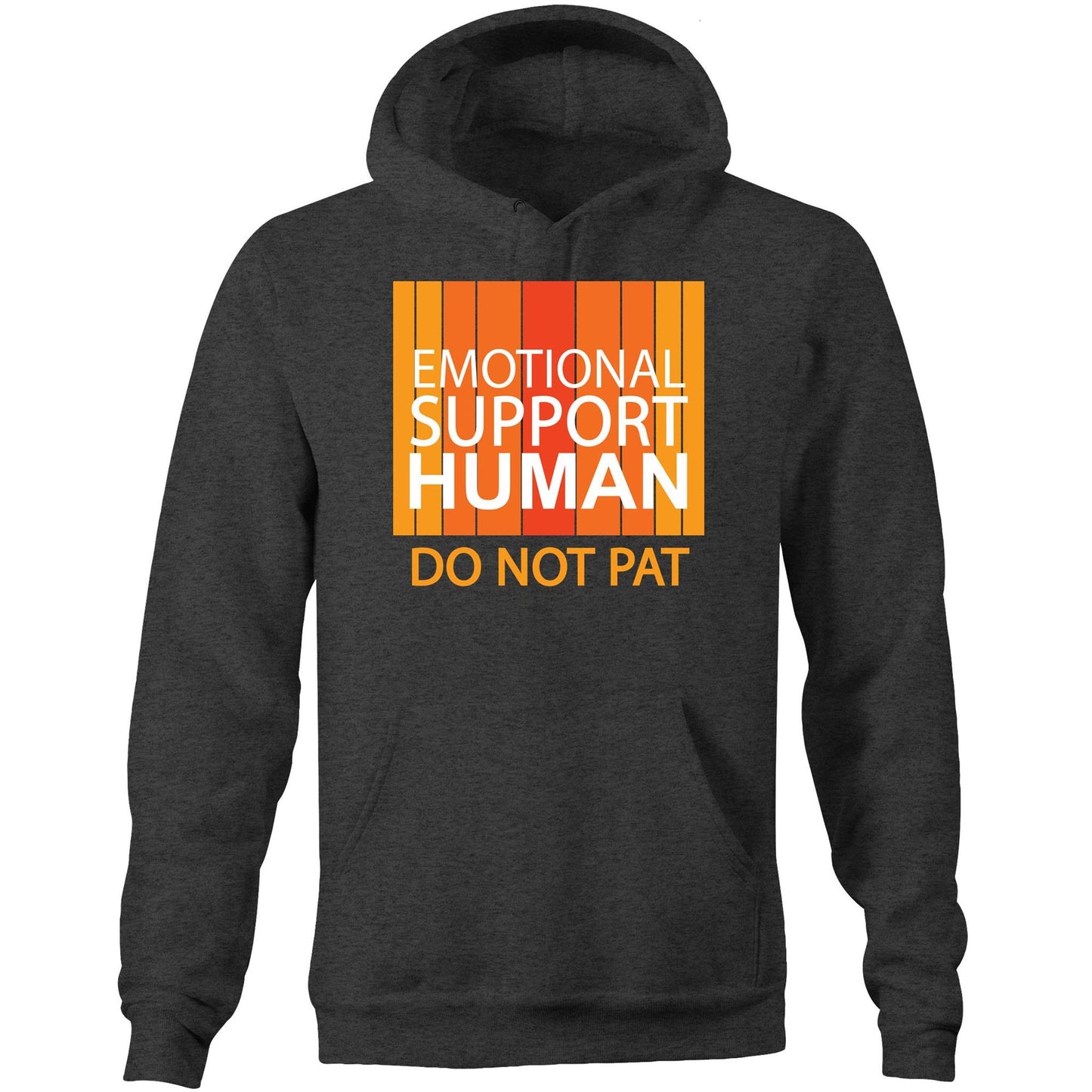 Emotional Support Human - Orange (AS Colour Stencil - Pocket Hoodie Sweatshirt)