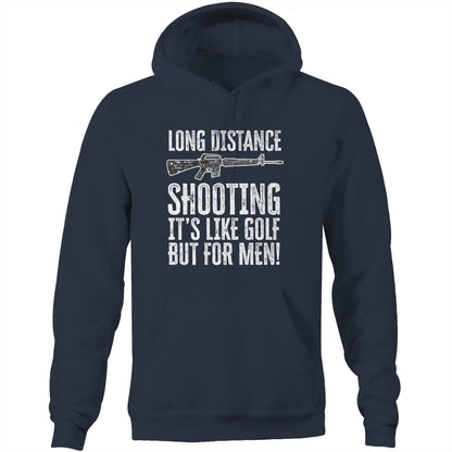 Long Distance Shooting AR15 (AS Colour Stencil - Pocket Hoodie Sweatshirt)