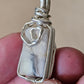 Tourmaline inclusion in quartz 925 silver - necklace pendant