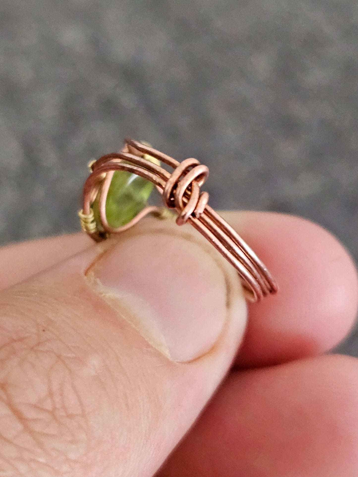 Peridot Copper Ring