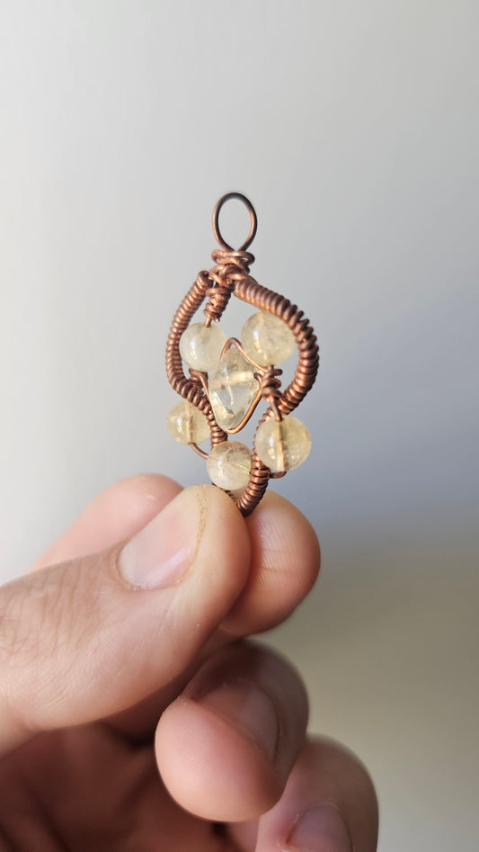 Citrine copper necklace
