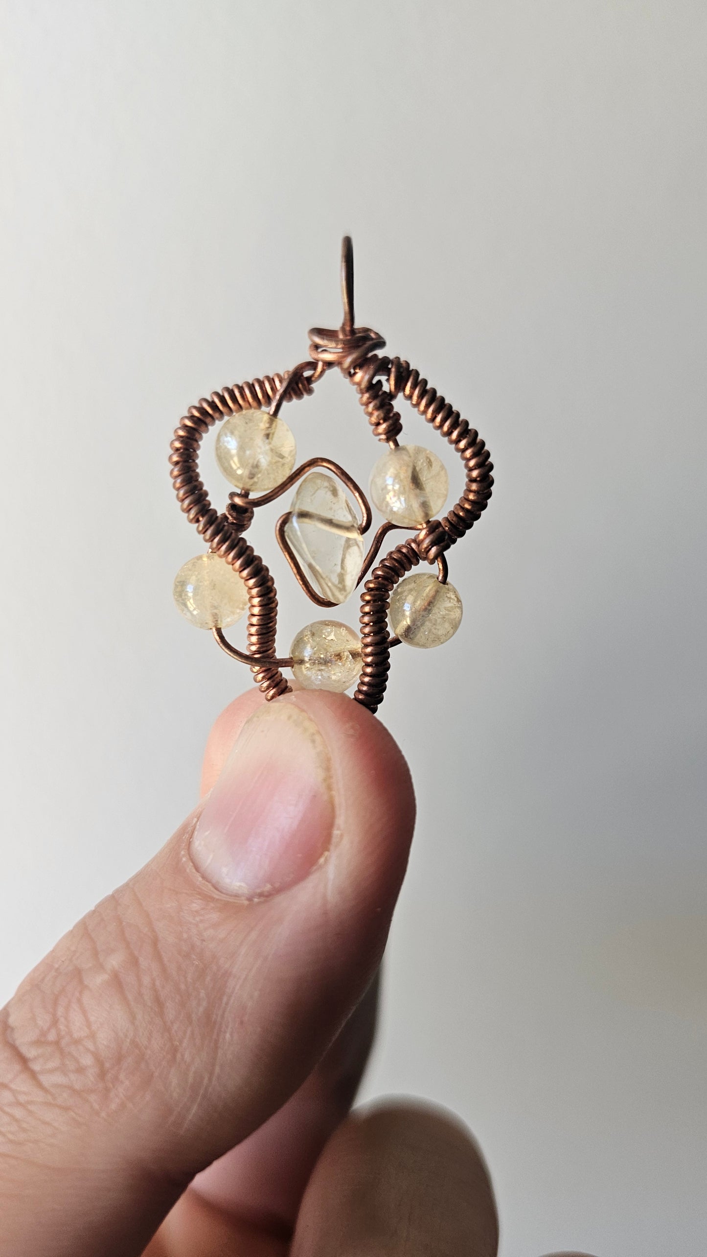 Citrine copper necklace