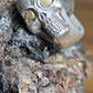 .999 Silver Skull and Gold Nugget Ring