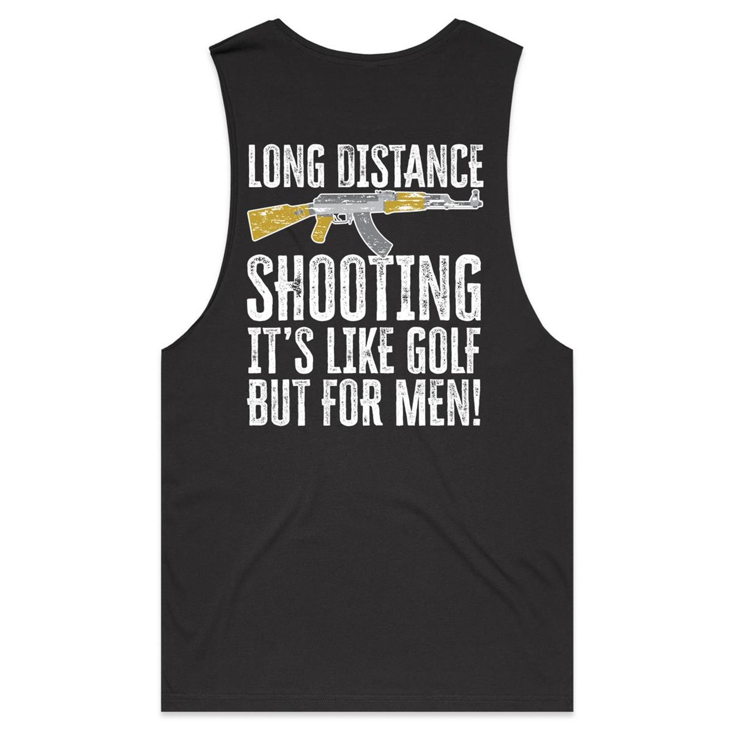 Long Distance Shooting AK47 (AS Colour Barnard - Mens Tank Top Tee) - DESIGN ON BACK ONLY