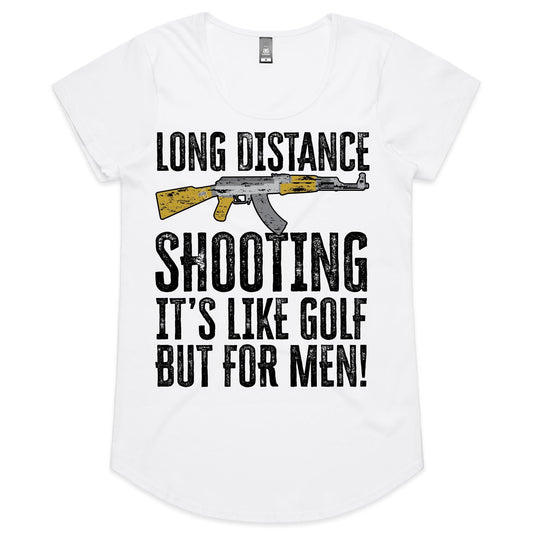 Long Distance Shooting AK47 (AS Colour Mali - Womens Scoop Neck T-Shirt)