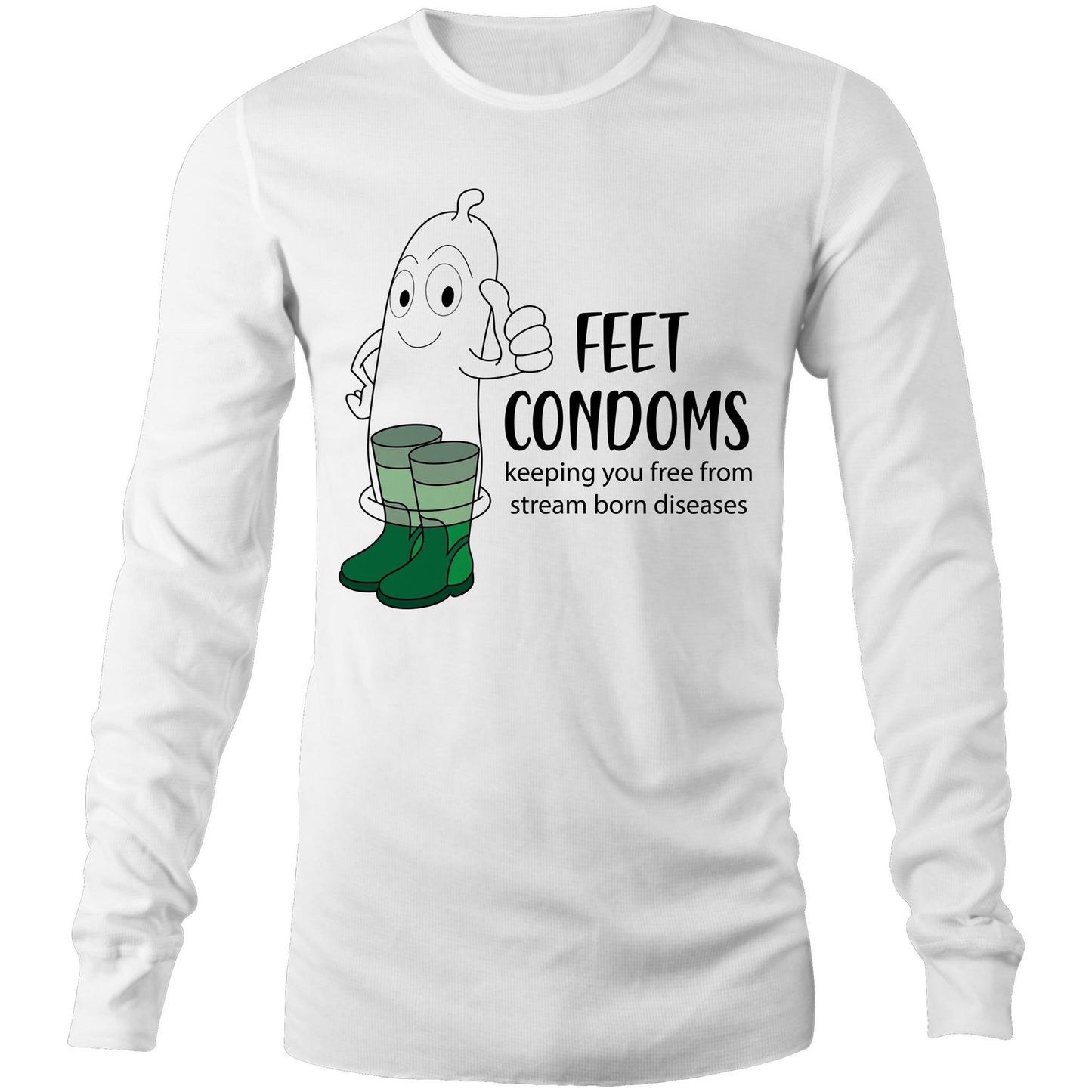 Feet Condoms (AS Colour Base - Mens Long Sleeve T-Shirt)