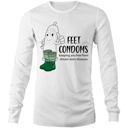 Feet Condoms (AS Colour Base - Mens Long Sleeve T-Shirt)