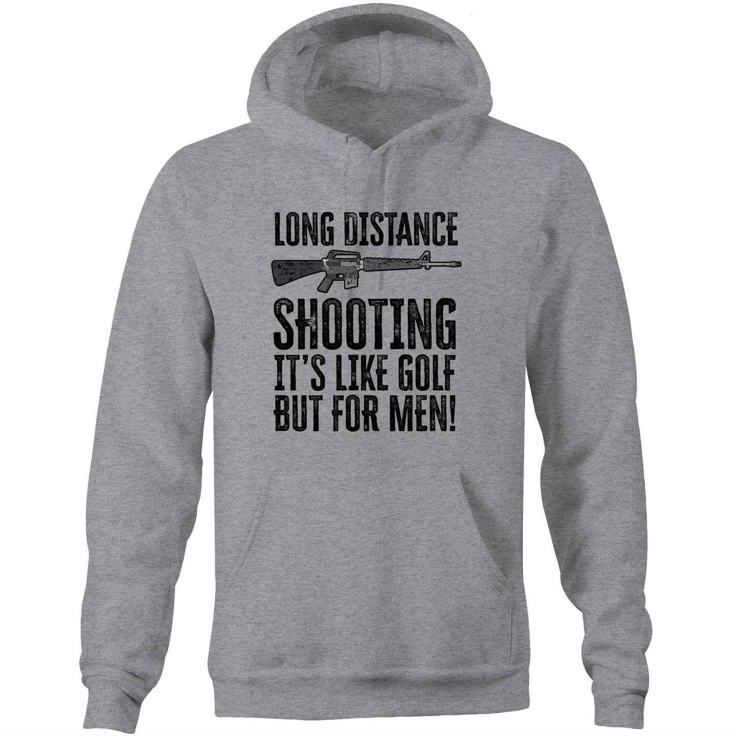 Long Distance Shooting AR15 (AS Colour Stencil - Pocket Hoodie Sweatshirt)