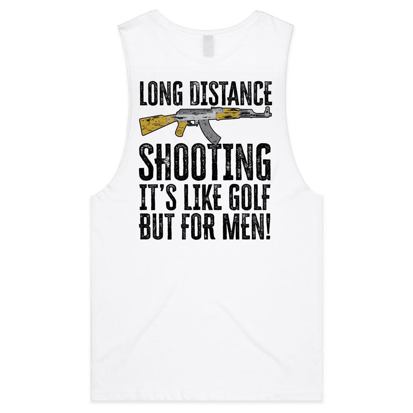 Long Distance Shooting AK47 (AS Colour Barnard - Mens Tank Top Tee) - DESIGN ON BACK ONLY