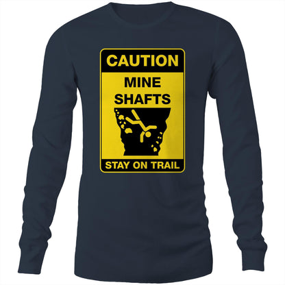 Caution Mine Shafts (AS Colour Base - Mens Long Sleeve T-Shirt)