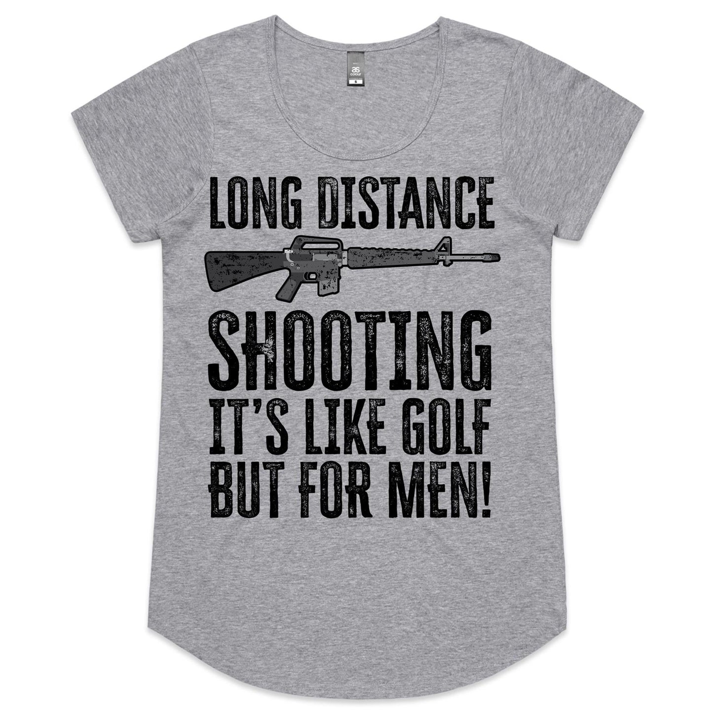 Long Distance Shooting AR15 (AS Colour Mali - Womens Scoop Neck T-Shirt)