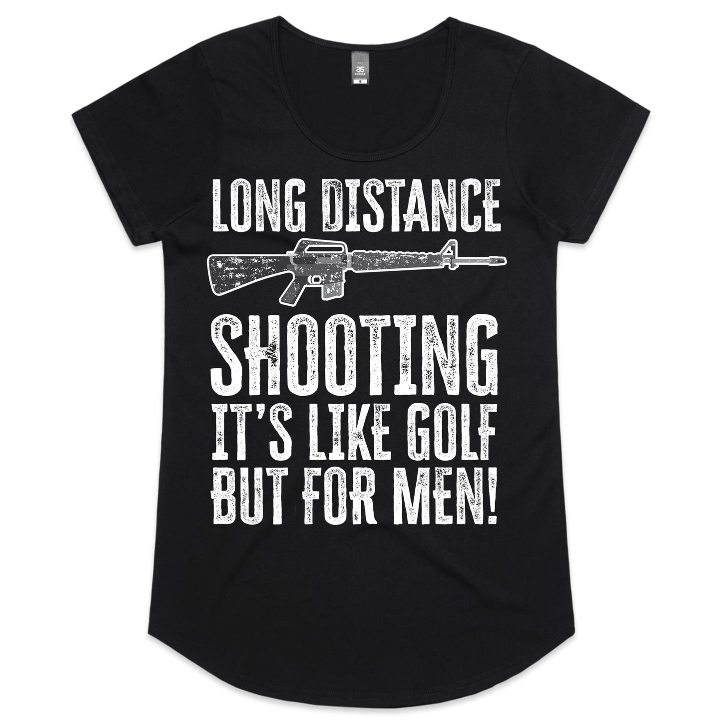 Long Distance Shooting AR15 (AS Colour Mali - Womens Scoop Neck T-Shirt)