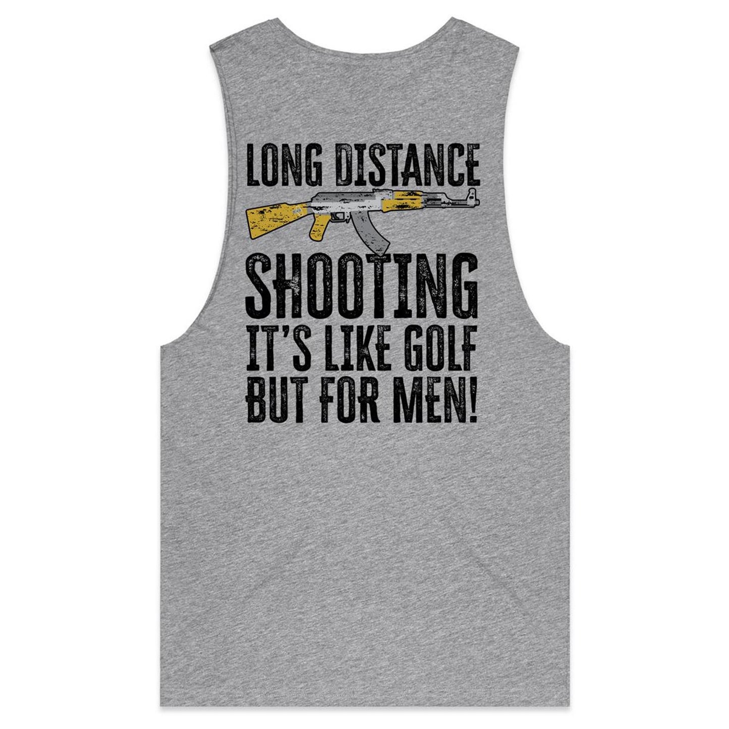 Long Distance Shooting AK47 (AS Colour Barnard - Mens Tank Top Tee) - DESIGN ON BACK ONLY