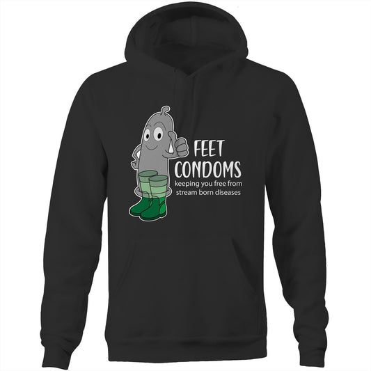 Feet Condoms (AS Colour Stencil - Pocket Hoodie Sweatshirt)