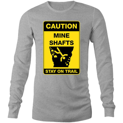 Caution Mine Shafts (AS Colour Base - Mens Long Sleeve T-Shirt)