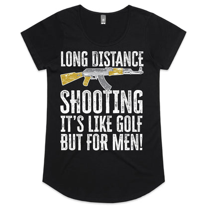 Long Distance Shooting AK47 (AS Colour Mali - Womens Scoop Neck T-Shirt)
