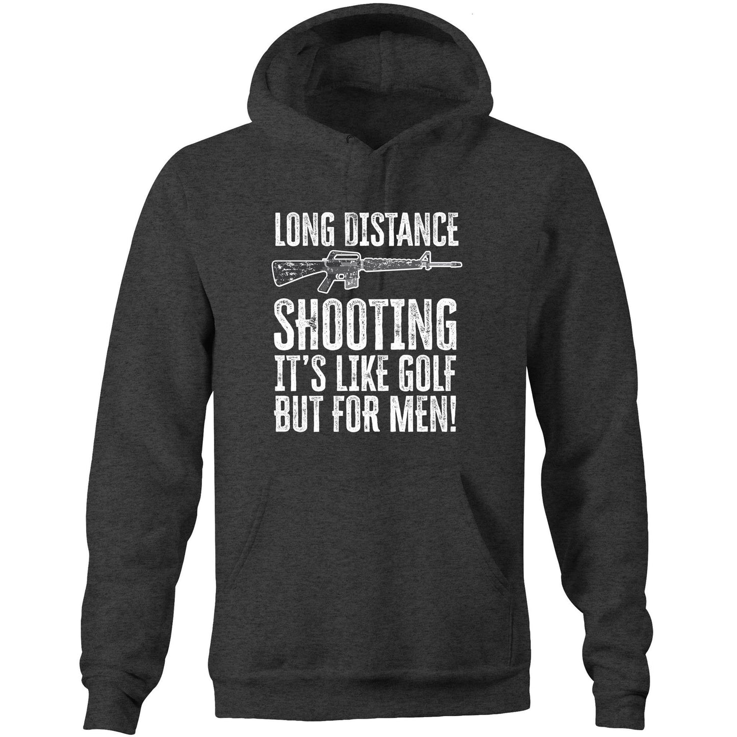 Long Distance Shooting AR15 (AS Colour Stencil - Pocket Hoodie Sweatshirt)