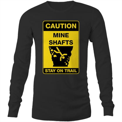 Caution Mine Shafts (AS Colour Base - Mens Long Sleeve T-Shirt)