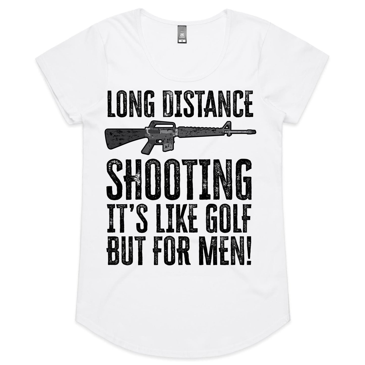 Long Distance Shooting AR15 (AS Colour Mali - Womens Scoop Neck T-Shirt)