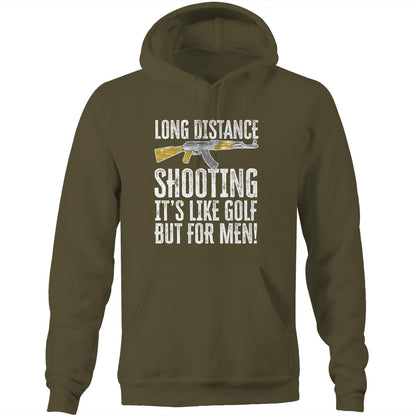 Long Distance Shooting AK47 (AS Colour Stencil - Pocket Hoodie Sweatshirt)