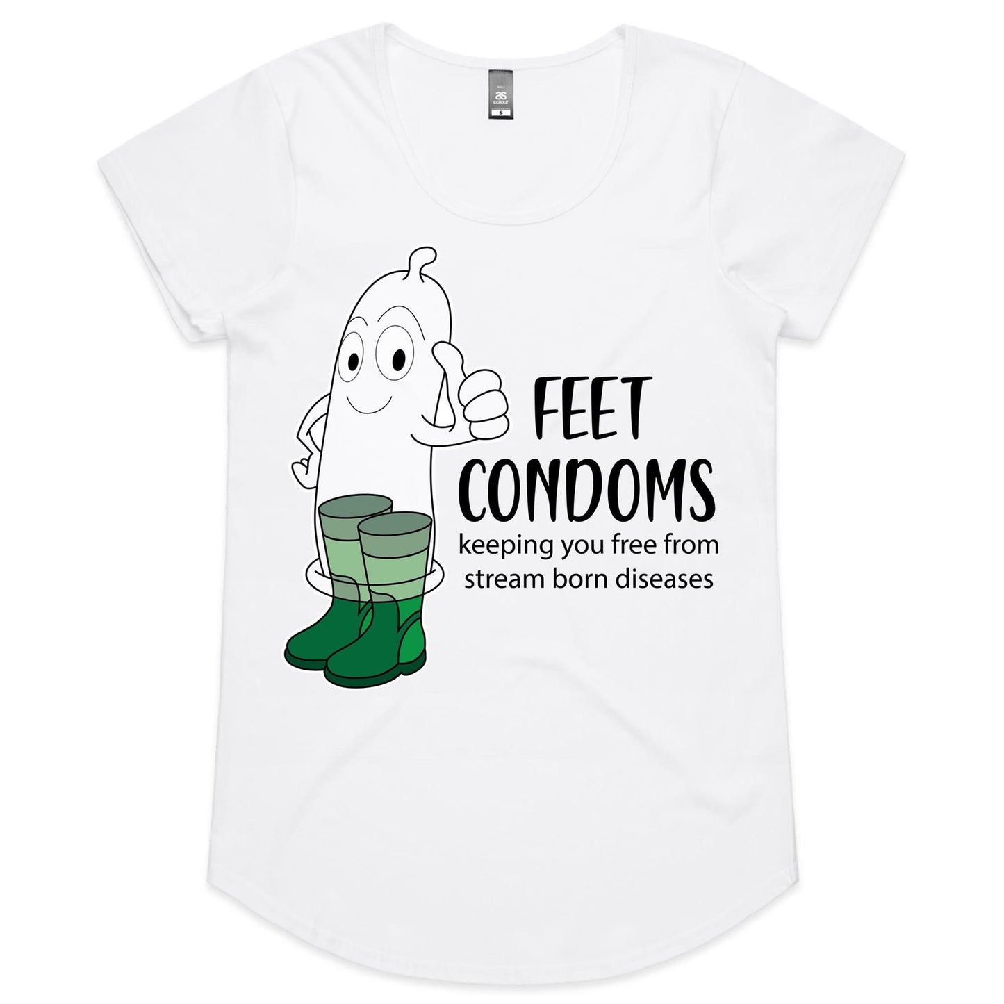 Feet Condoms (AS Colour Mali - Womens Scoop Neck T-Shirt)