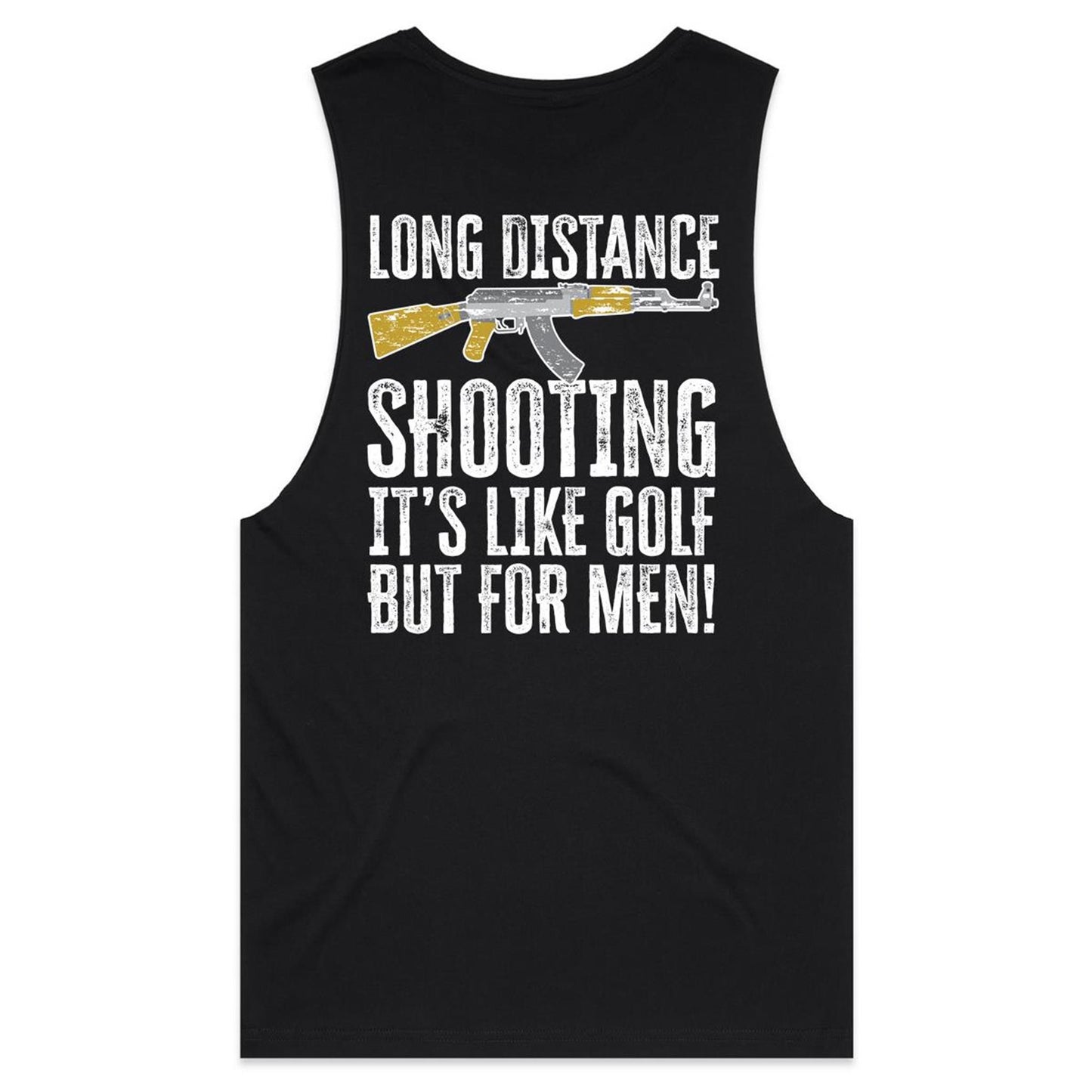 Long Distance Shooting AK47 (AS Colour Barnard - Mens Tank Top Tee) - DESIGN ON BACK ONLY