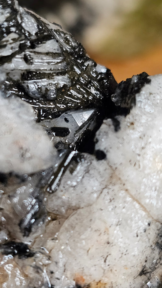 Quartz Crystal Cluster with open Vugs and Tormaline