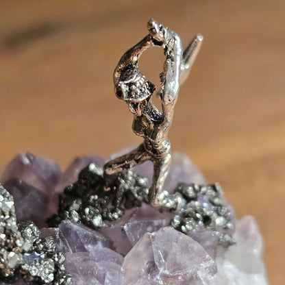 Amythest & Pyrite Mining Statue