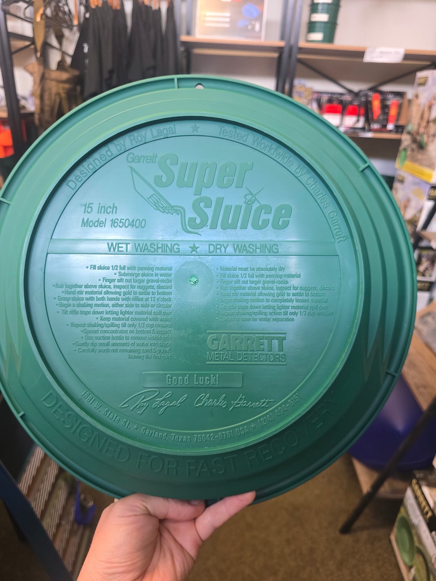 15" super sluice by Garrett.