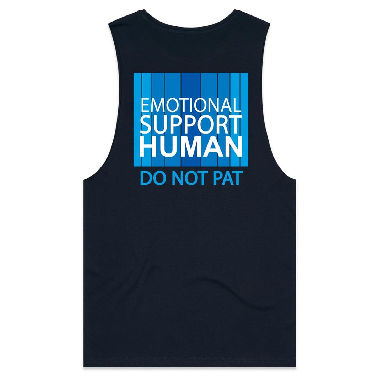 Emotional Support Human - BLUE (AS Colour Barnard - Mens Tank Top Tee) - DESIGN ON BACK ONLY