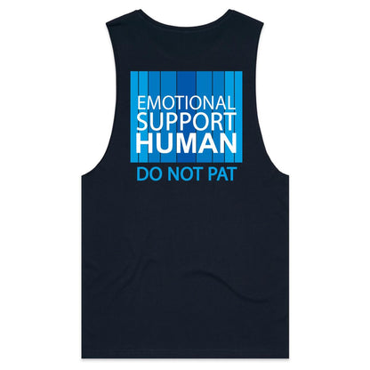 Emotional Support Human - BLUE (AS Colour Barnard - Mens Tank Top Tee) - DESIGN ON BACK ONLY